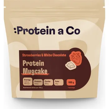 Protein Protein a Co Protein MugCake 490 g Příchuť: Strawberries & White Chocolate