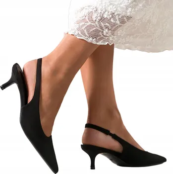 Dámské lodičky Lodičky Černé Dámské Otevřená Pata PODPATEK KIHLÍK Pohodlné MÓDNÍ vel. 39