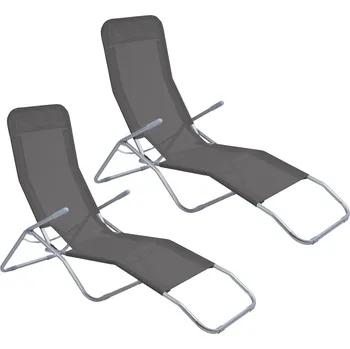 Zahradní lehátko Garden King Zahradní lehátko skládací antracit sada 2ks