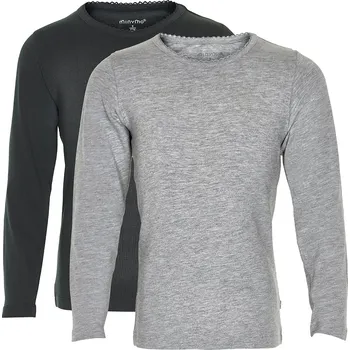 Kojenecká souprava Minymo - Triko s dlouhým rukávem 2ks - Anthacite Black Velikost:: 104