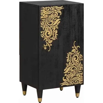 Televizní stolek vidaXL Servírovací skříň Černá 40 x 33 x 75 cm Masivní mangové dřevo [4018832]