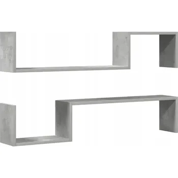 police Nástěnná police v šedé barvě betonu 100x15x20 cm