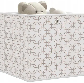 Úložný box VidaXL Skládací úložné boxy, 10 ks, krémové, 32x32x32 cm, netkaná textilie