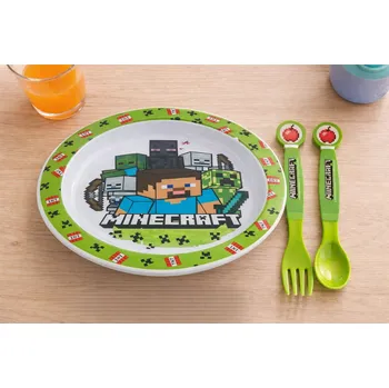 Příbor Storline Dětský plastový příbor MINECRAFT zelený