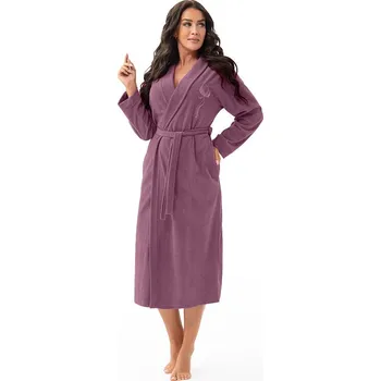 Dámský župan Froté dámský župan Hannah II dlouhý švestkový XXL