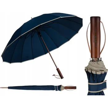 Deštník Peterson velký modrý deštník bez obalu, dlouhý, XL