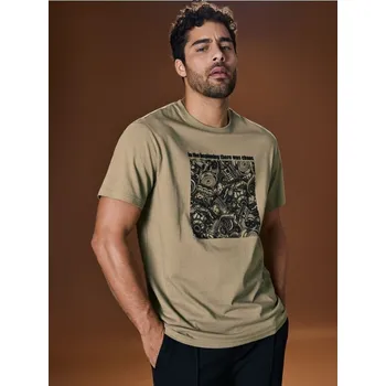 Pánské tričko Sinsay - Tričko s krátkým rukávem - zelená - 4975F-70X - 4975F-70X-XS