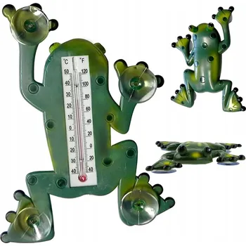 Domácí teploměr Teploměr Verk Group Okenní teploměr žába zelený