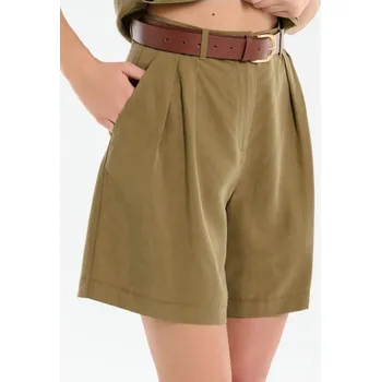 Dámské oblečení Sinsay - Šortky se záhyby - tmavě zelená - 486AL-79X - 486AL-79X-XXS