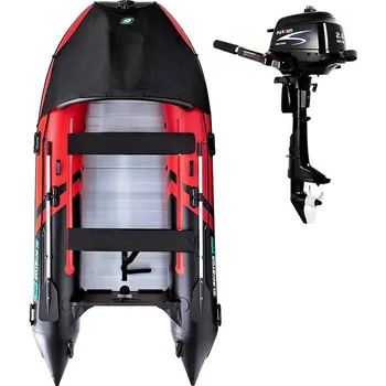 Člun Člun GLADIATOR ACTIVE C370AL red black - nafukovací člun s hliníkovou podlahou - sada: se spalovacím motorem PARSUN F2,6 1,9 kW