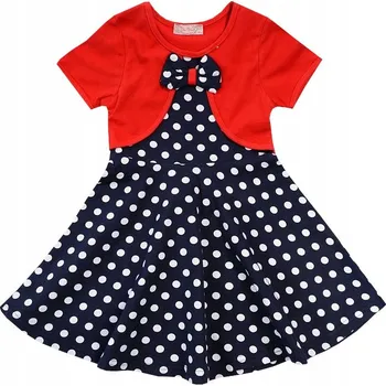 Dámské šaty ŠATY KRÁTKÝ RUKÁV PŘIŠITÉ BOLERKO HRÁŠEK BAVLNA 128 D119C