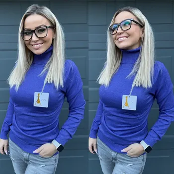 Dámský svetr Rolák se třpytkami Barva: Fialová