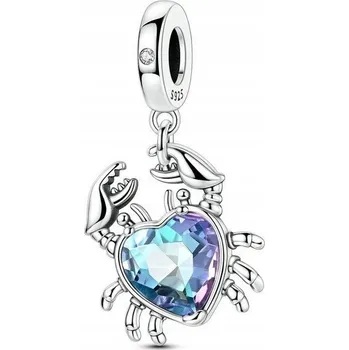 Přívěsek Přívěsek STŘÍBRO 925 Charms Korálek Modrý Krab