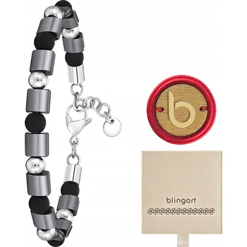 Náramek Pánský náramek s KORÁLKY z přírodního kamene HEMATIT a OCEL