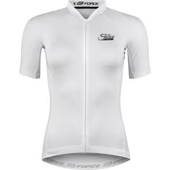 cyklistický dres Force PURE LADY bílý dámský cyklodres - kr. rukáv POUZE XL (VÝPRODEJ)