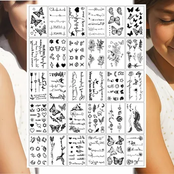 Obraz Smyvatelné TETOVÁNÍ PRO DĚTI Motýl Srdce Linie Života | MIX 30 VZORŮ