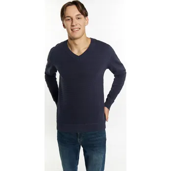 Pánský svetr Pánský pletený svetr Mo - modrý, S