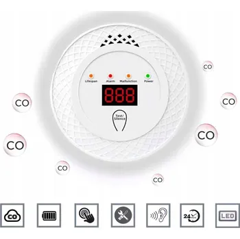 IP kamera CZUJNIK CZADU GAZU TLENKU WĘGLA CO DETEKTOR LCD Displej, Zvukový a Světelný Alarm