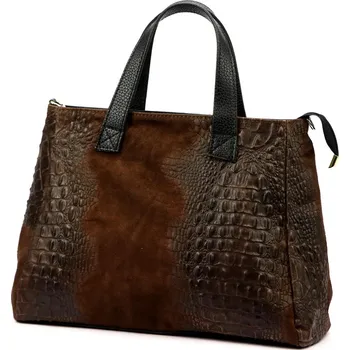 Kabelka Dámská kabelka Luka 26-034 CROCO tmavě hnědá