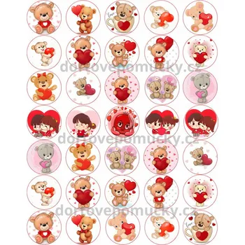 Jedlá dekorace na dort Valentýn motiv č.8 - (jedlý papír nebo fondánový list) - Jedlý papír / Bez decor gelu