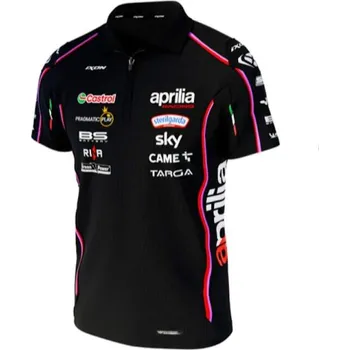 Pánské tričko Týmová polokošile Aprilia Racing MotoGP s logy sponzorů L