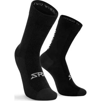 Pánské ponožky SIROKO Cyklistické ponožky s merino vlnou SRX Grappa L ČERNÁ|ŠEDÁ
