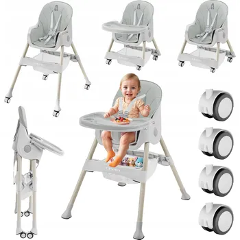 Jídelní židlička Jídelní židlička Orsetto šedá 4v1 pro děti od 6 měsíců