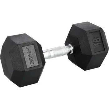 HMS Černá hexagonální jednoručka 18 kg (VÝPRODEJ) + DÁREK
