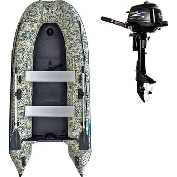 Člun Člun GLADIATOR CLASSIC B330AD Camo - nafukovací člun s vysokotlakou podlahou - sada: se spalovacím motorem PARSUN F2,6 1,9 kW