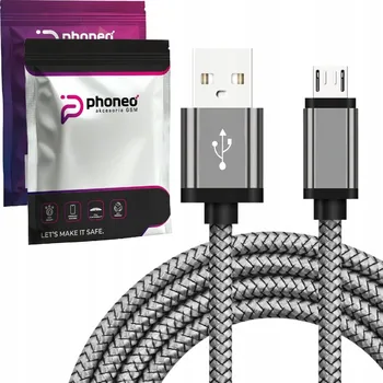 Datový kabel Kabel Phoneo USB - microUSB typ B, 2 m, šedý