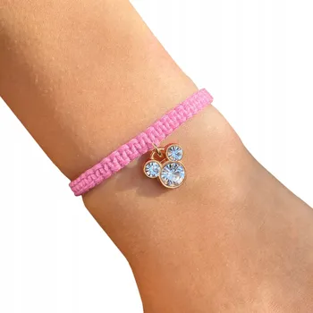 Náramek Náramek Mickey Mouse diamantový růžový celebritka