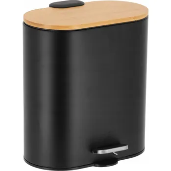 Odpadkový koš Odpadkový koš oválný 5L černý Lunbo bambusový koš univerzální