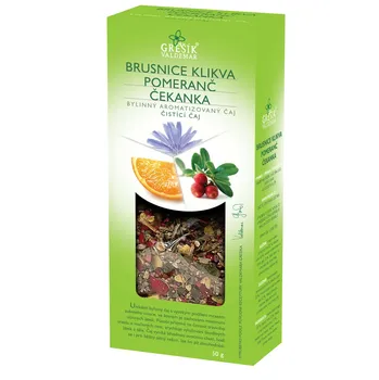 Horký nápoj Valdemar Grešík Brusnice klikva & Pomeranč & Čekanka bylinný sypaný čaj 50 g