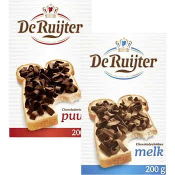 Čokoláda De Ruijter cukrové vločky z mléčné čokolády 200 g + De Ruijter cukrové vločky z hořké čokolády 200 g