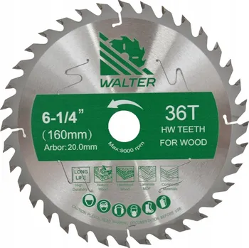 Pilový kotouč Pilový kotouč na dřevo s vidiovými zuby WALTER 160x20 Z36