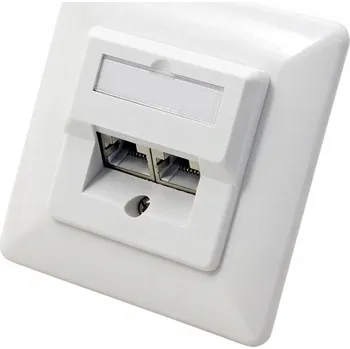 Elektrická zásuvka Síťová zásuvka pod omítku kat. 5e 2x RJ45 ecru