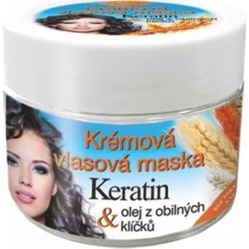 Vlasová regenerace BIO Krémová vlasová maska KERATIN + Olej z obilných klíčků 260 ml