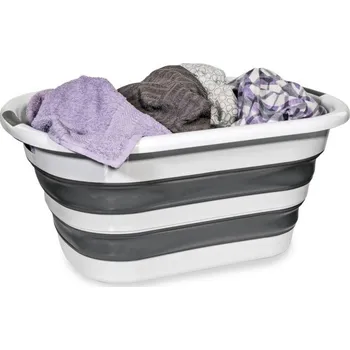 Koš na prádlo HomeLife Skládací silikonový koš na prádlo 40 litrů, šedý-SKP5226 (VÝPRODEJ)