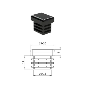 Příslušenství pro plot Krytka plastová 15 x 20 mm, černá