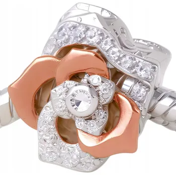 Přívěsek Přívěsek ZLATÁ RŮŽE korálek stříbro 925 pozlacený korálek květina přívěsek