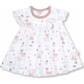 Dámské šaty Bavlna Šaty BONITO pro dívky, velikost 74, BÍLÉ (JELENÍ)