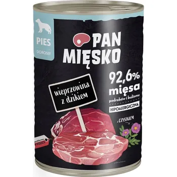 Krmivo pro psa Vlhké krmivo pro psy Pan Mięsko vepřové s divočákem 400 g bez kuřete