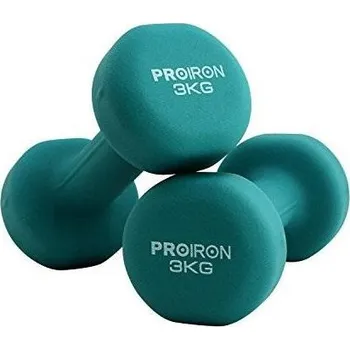 Sport Jednoruční činky PROIRON Neoprene Dumbell 2 x 3 kg - DARK GREEN