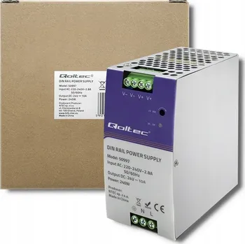 spínaný zdroj Qoltec Průmyslový napájecí zdroj na DIN lištu 240W 24V
