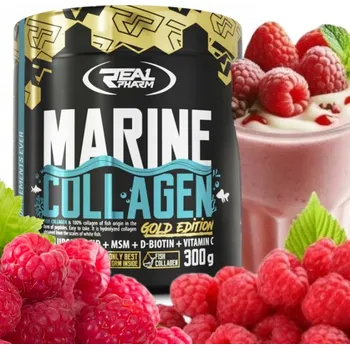 Kloubní výživa MOŘSKÝ RYBÍ KOLAGEN pro silné kosti Real Pharm Marine Collagen MALINA 300g