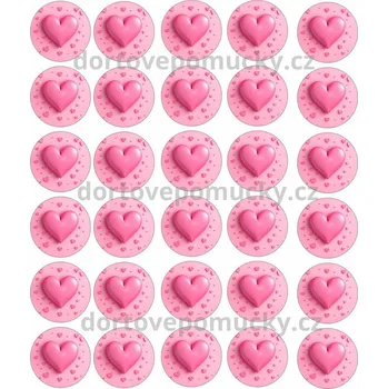 Jedlá dekorace na dort Valentýn motiv č.9 - (jedlý papír nebo fondánový list) - Jedlý papír / Bez decor gelu