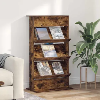 vidaXL Regál na časopisy Kouřový dub 70 x 41 x 126 cm kompozitní dřevo [899531]