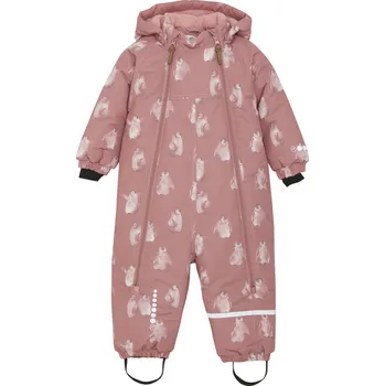 Kojenecká kombinéza Minymo - Zimní kombinéza - Dusty Rose - Tučňáci Varianta:: 80