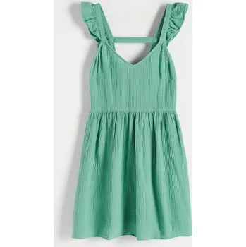 Dámské oblečení Reserved - Strukturované maxi šaty - zelená - 2424T-77X - 2424T-77X-XL