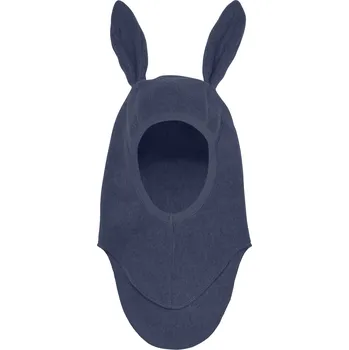 Kojenecká čepice HUTTELiHUT - Jarní kukla z bavlněného fleesu - Zajíček - Tmavě modrá VARIANTY: 0-12M